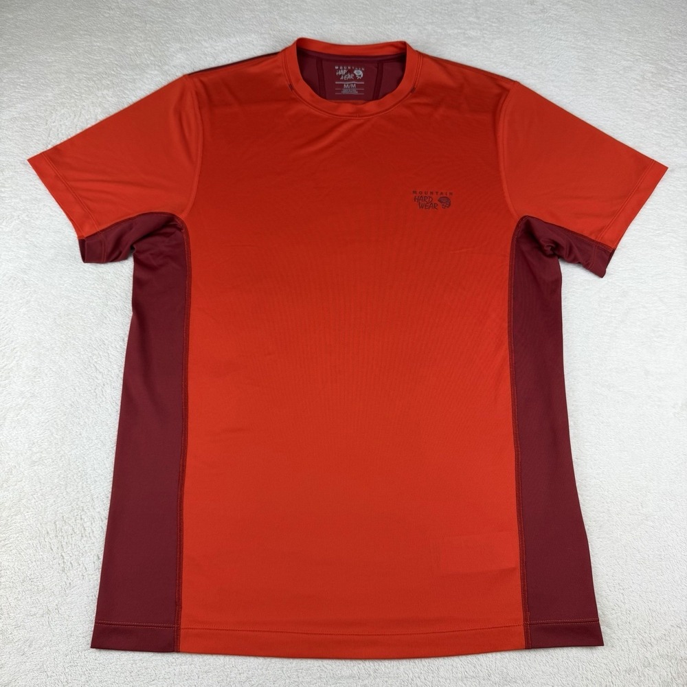 Mountain Hardware Wick.Q Shirt Men's‎ Medium Red Athletic Running Hiking Tee